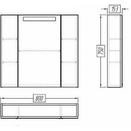 Зеркальный шкаф Aquaton Мадрид 80 1A175202MA010